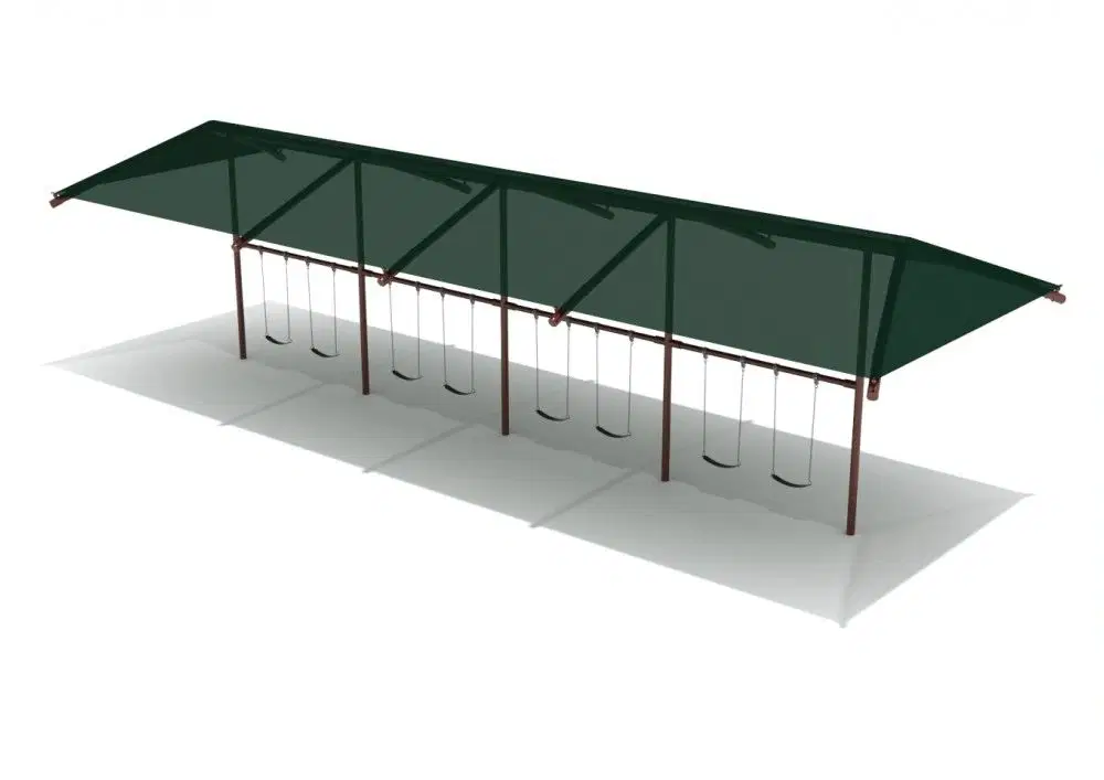 8 Feet Elite Single Post Swing With Shade - 4 Bays