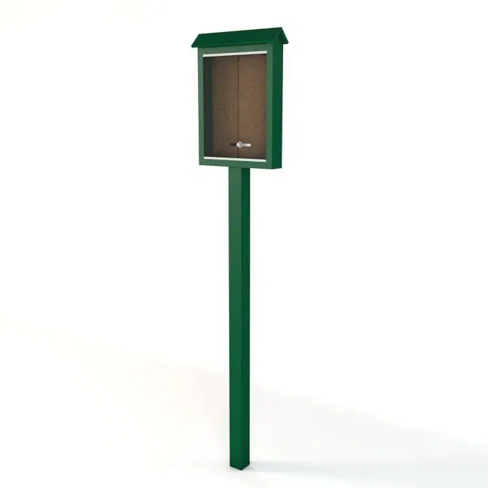 Single Sided Small Recycled Plastic Message Center with One Post