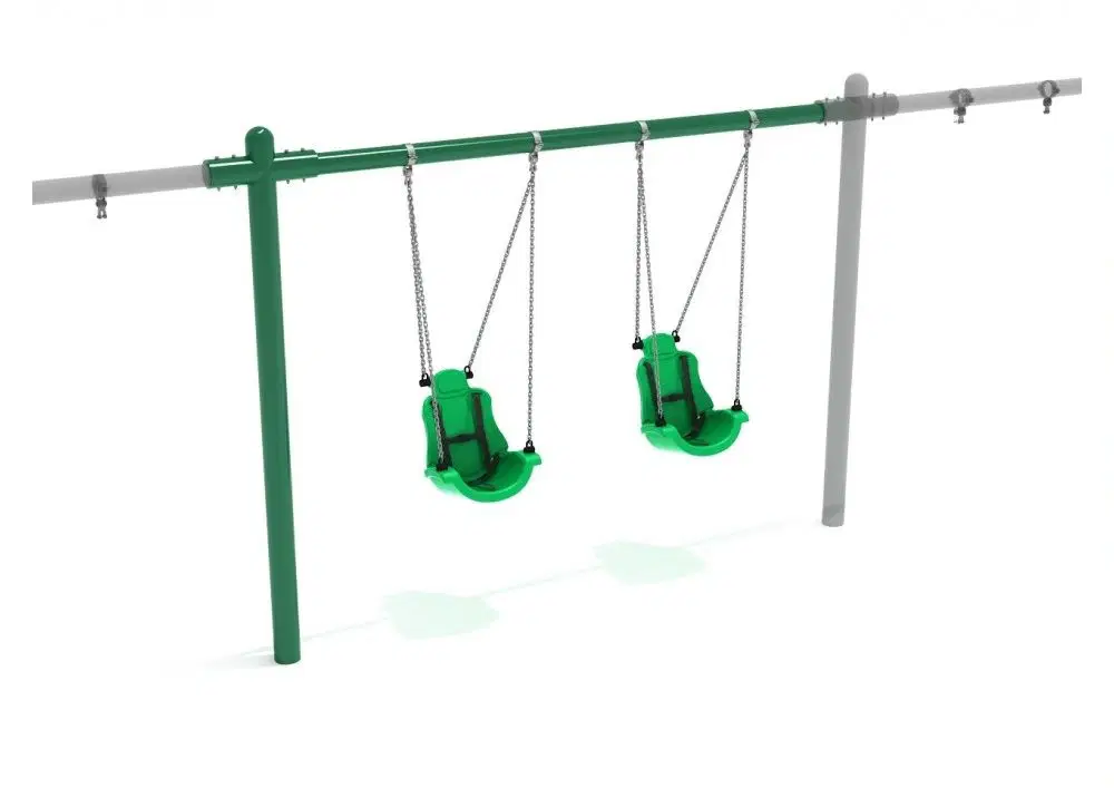 8 feet High Elite Single Post Swing with Child Adaptive Seats - Add a Bay