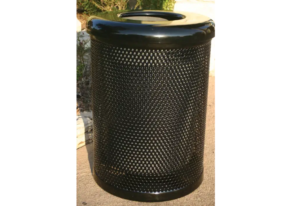 32 Gallon Trash Receptacle with Perforated Steel