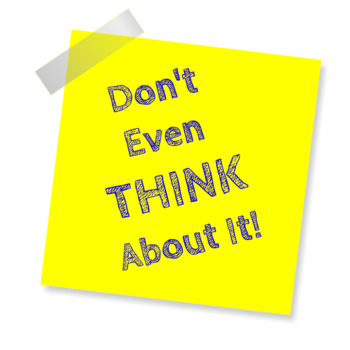 sticky note don't think about it