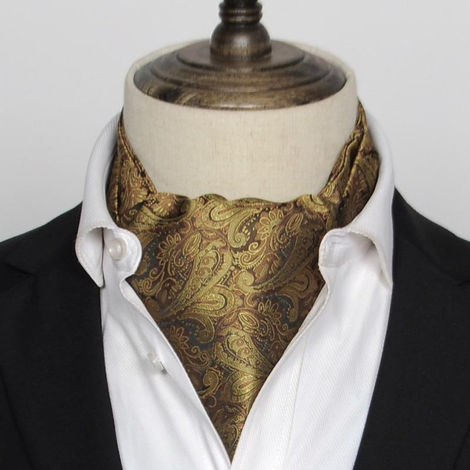 Gold Fashion luxury silk print men's polka dot scarf suit england Jacquard men's business scarf