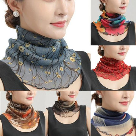 Fashion sun cream veil small silk scarf neck guard mask headband motorcycle sun protection head scarf