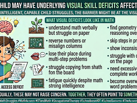 Signs a Student May Have Underlying Visual Skill Deficits Affecting Math