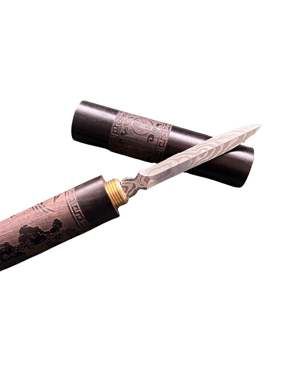 Pu-erh Kniv i Tre med Damaskstål