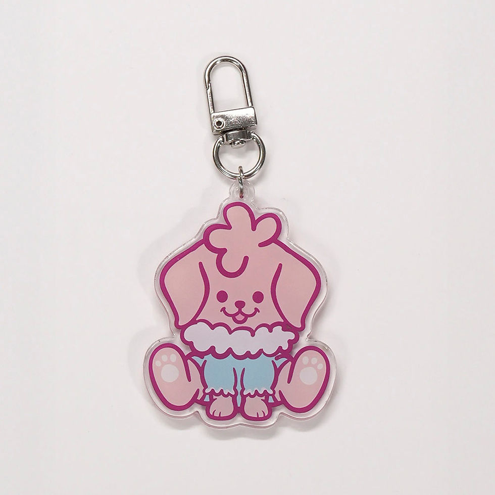 透明膠牌匙扣 - 波裙（HANA）