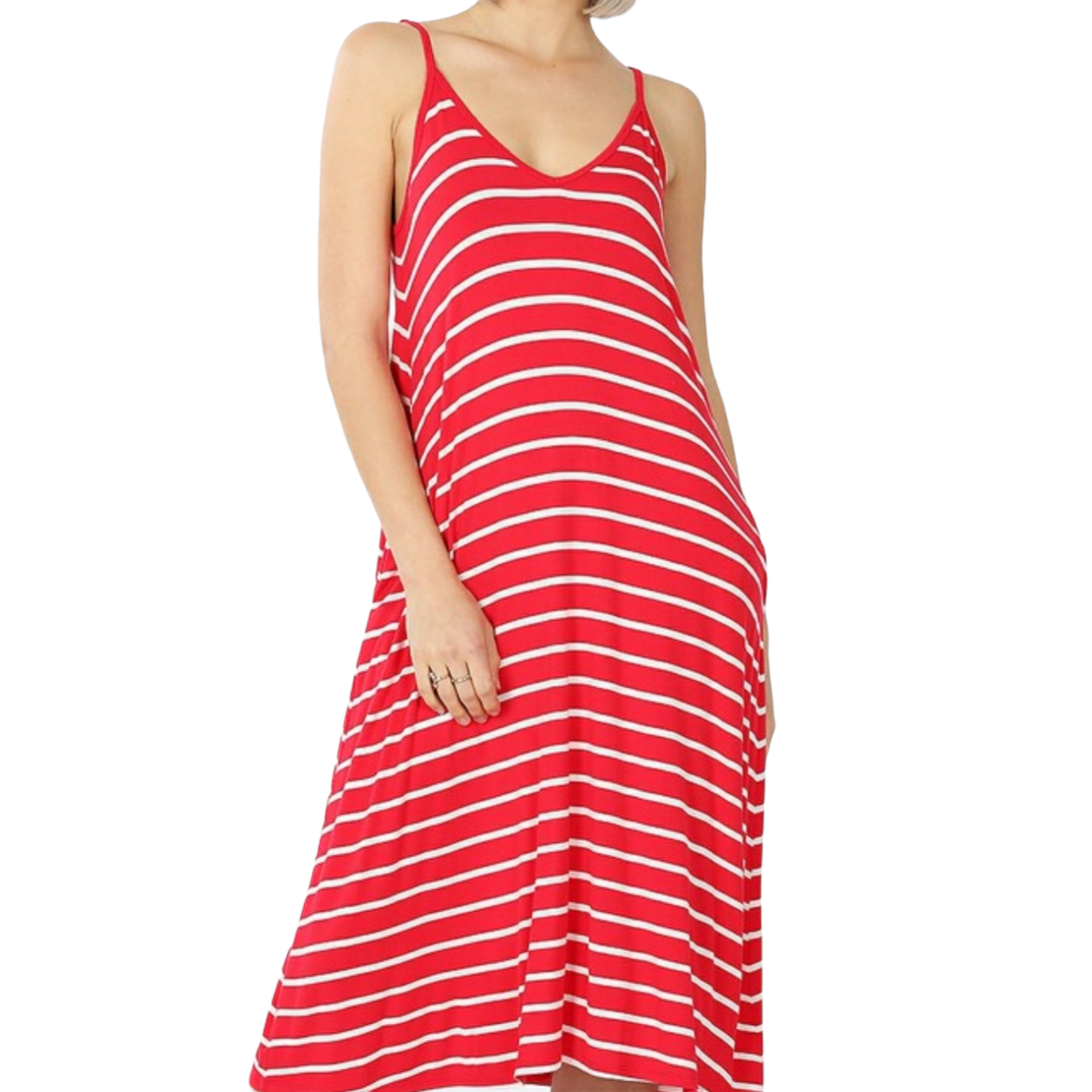 Keeping It Simple Stripe Knee Length Dress