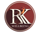 robin kari wellbeing logo, R and K and a redbreast