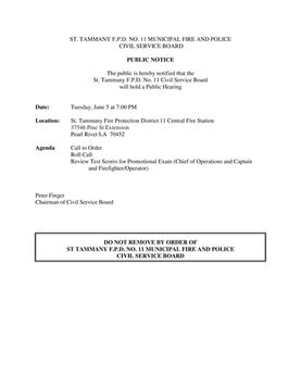 CIVIL SERVICE MEETING NOTICE & AGENDA