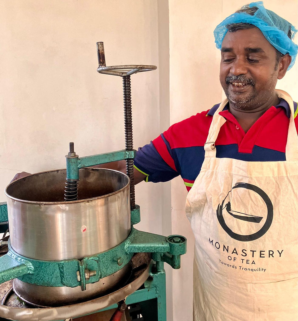 Kumar from the Monastery of Tea, Kandy Region, Sri Lanka. Producing small batches of organic teas, from a biodiverse environment. Where the whole process is like medtiation, cultivating more tranquility. 