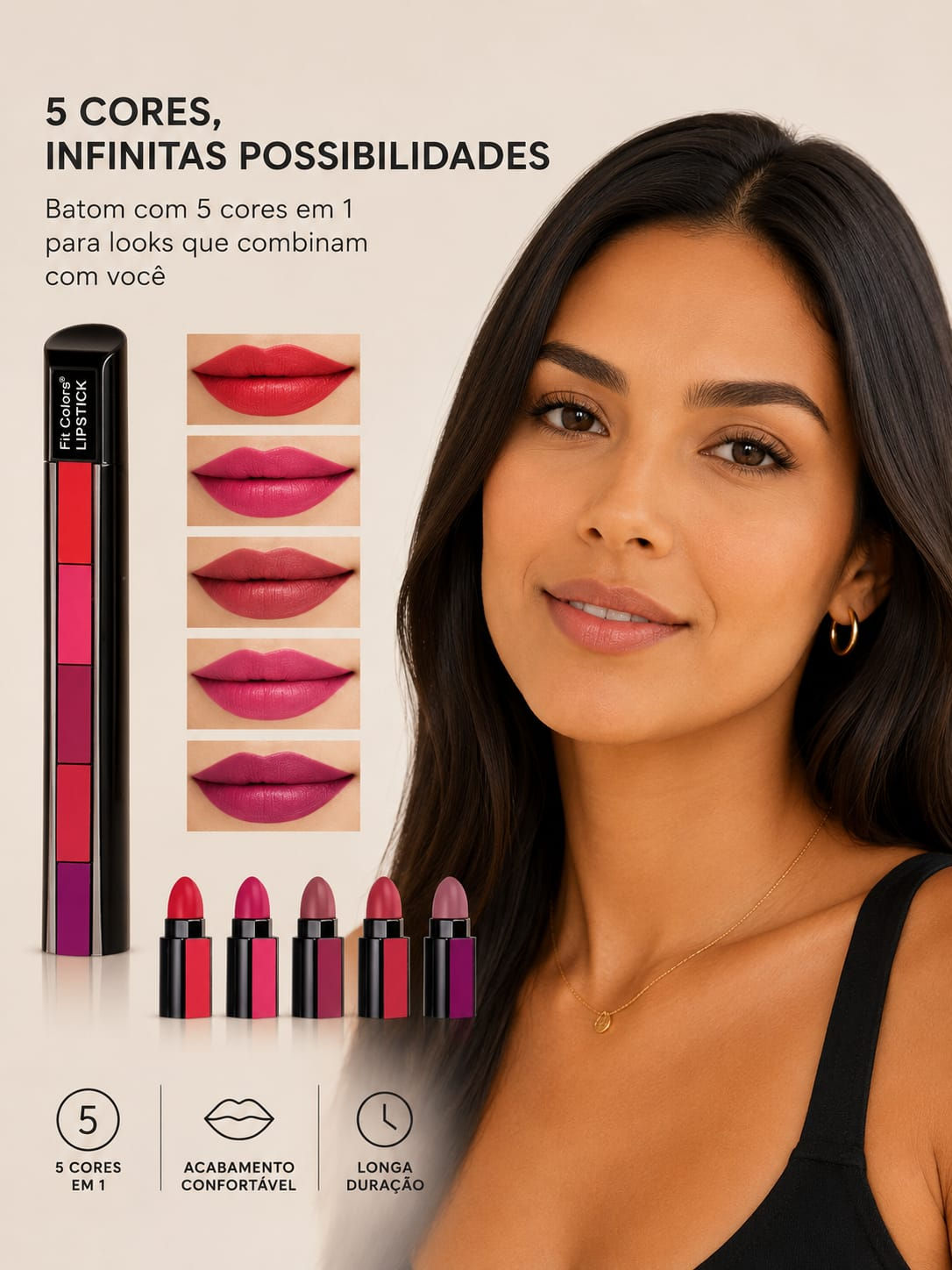 5-Color Matte Velvet Lipstick Set - Cup-Proof Formula