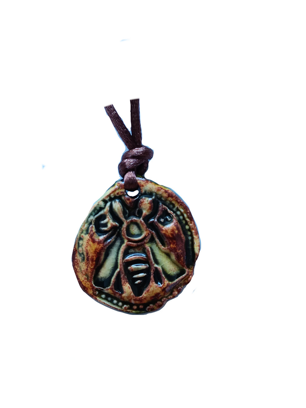 Thumbnail: Ancient Honeybee Coin Necklace Ceramic Various Colours
