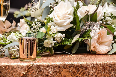Reception Decor-Custom Flowers and sequi