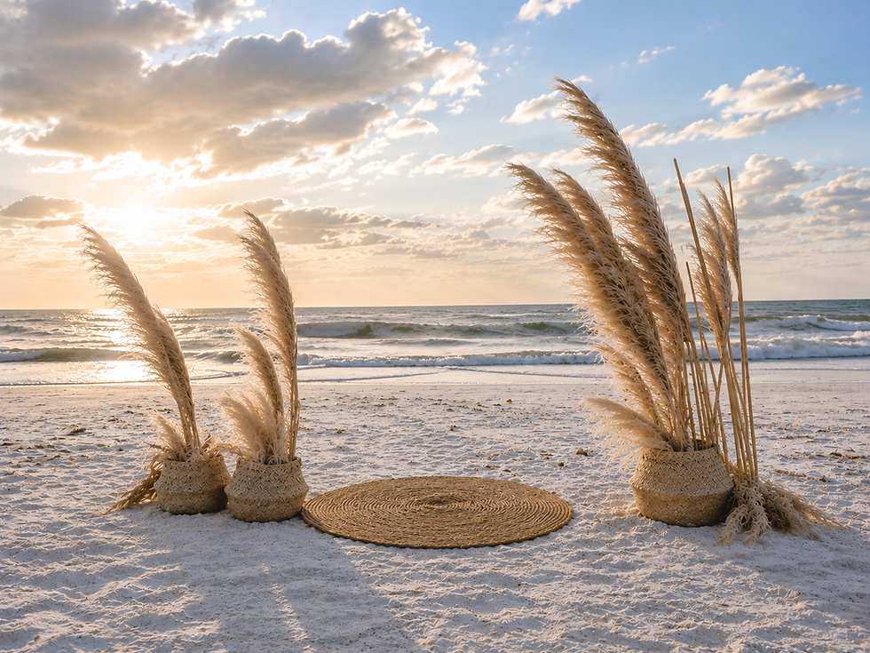 Driftwood Pampas Grass Elopement