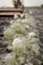 Babies Breath and Rose Wedding Aisle