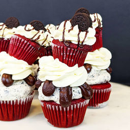 Red Velvet Fudge Cupcakes