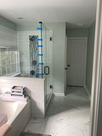 Glass door installed.