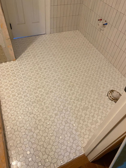 Floor tile installation