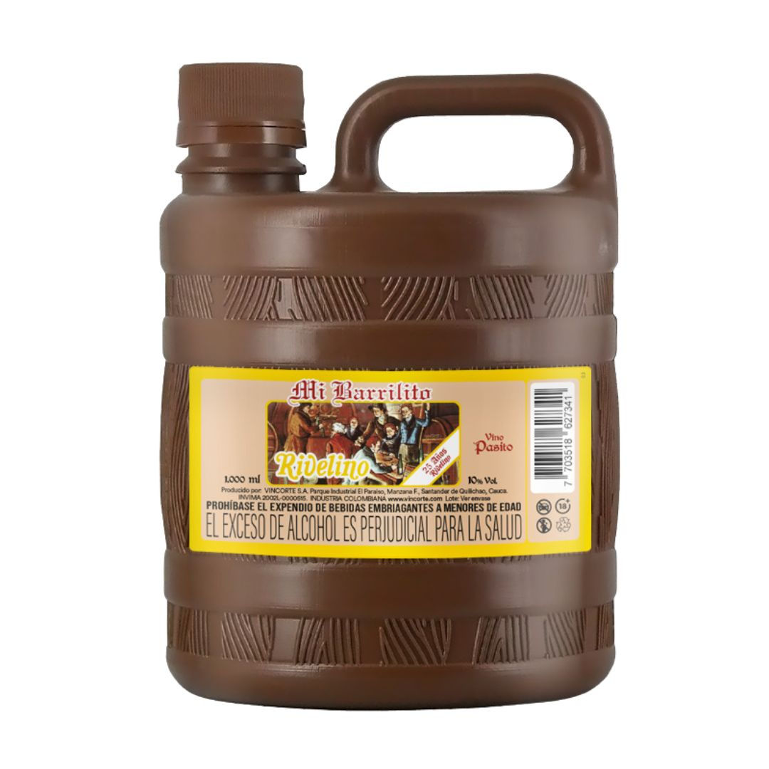 Vino Pasito Moscatel Mi Barrilito Rivelino 1000 ml - Venta por mayor Caja 12 UND
