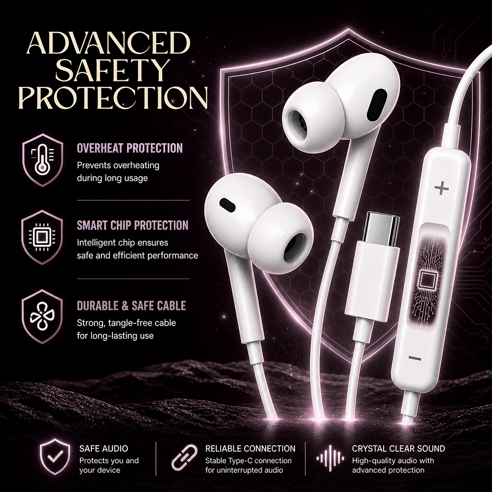 Thumbnail: Umake Premium Type-C Earphones with Deep Bass | Wired In-Ear Headphones