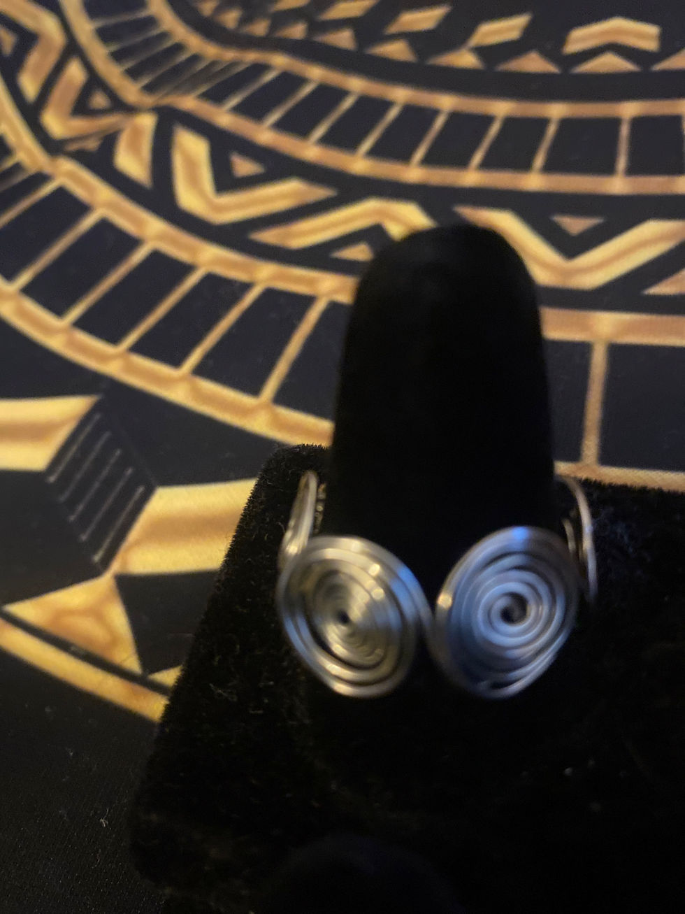 Thumbnail: Custom Tinned Copper Spiral Ring size10