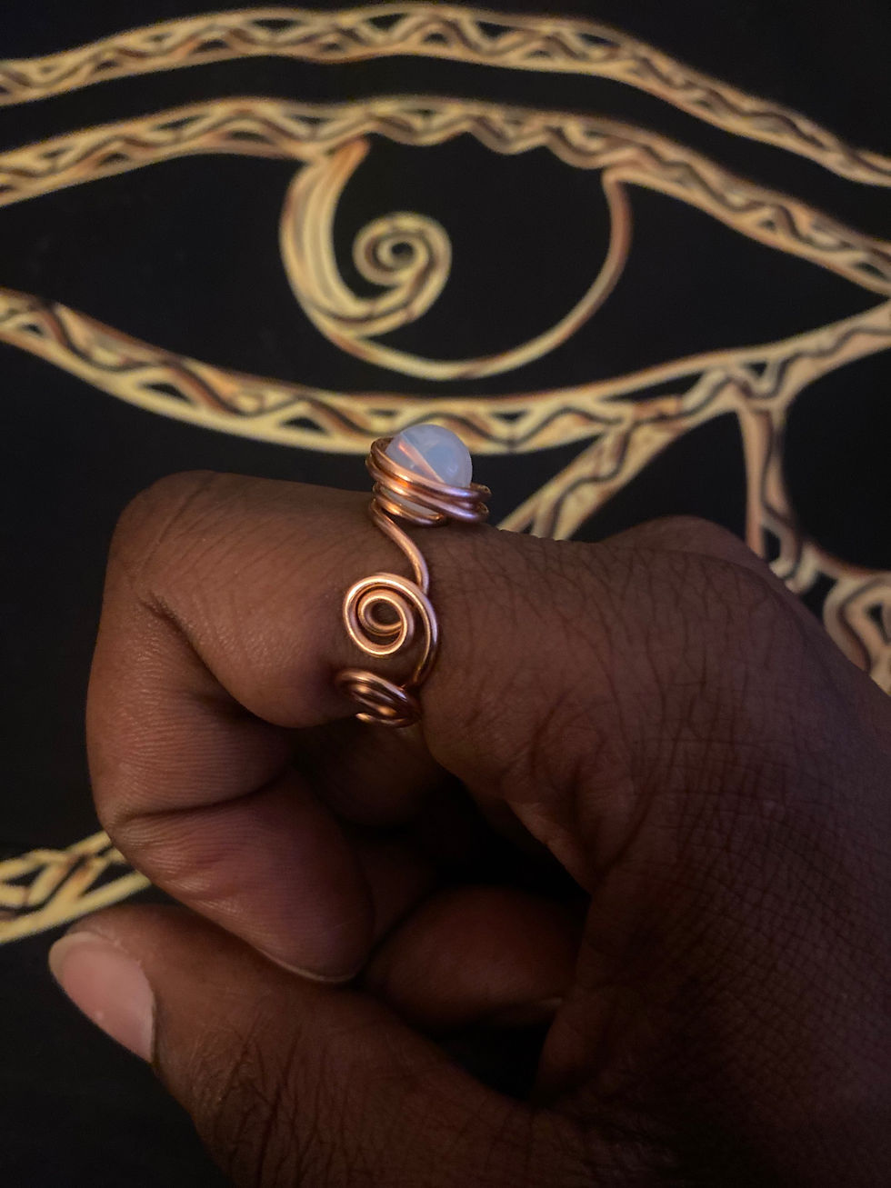 Thumbnail: Custom  Opalite Ring (Cu29) adjustable 