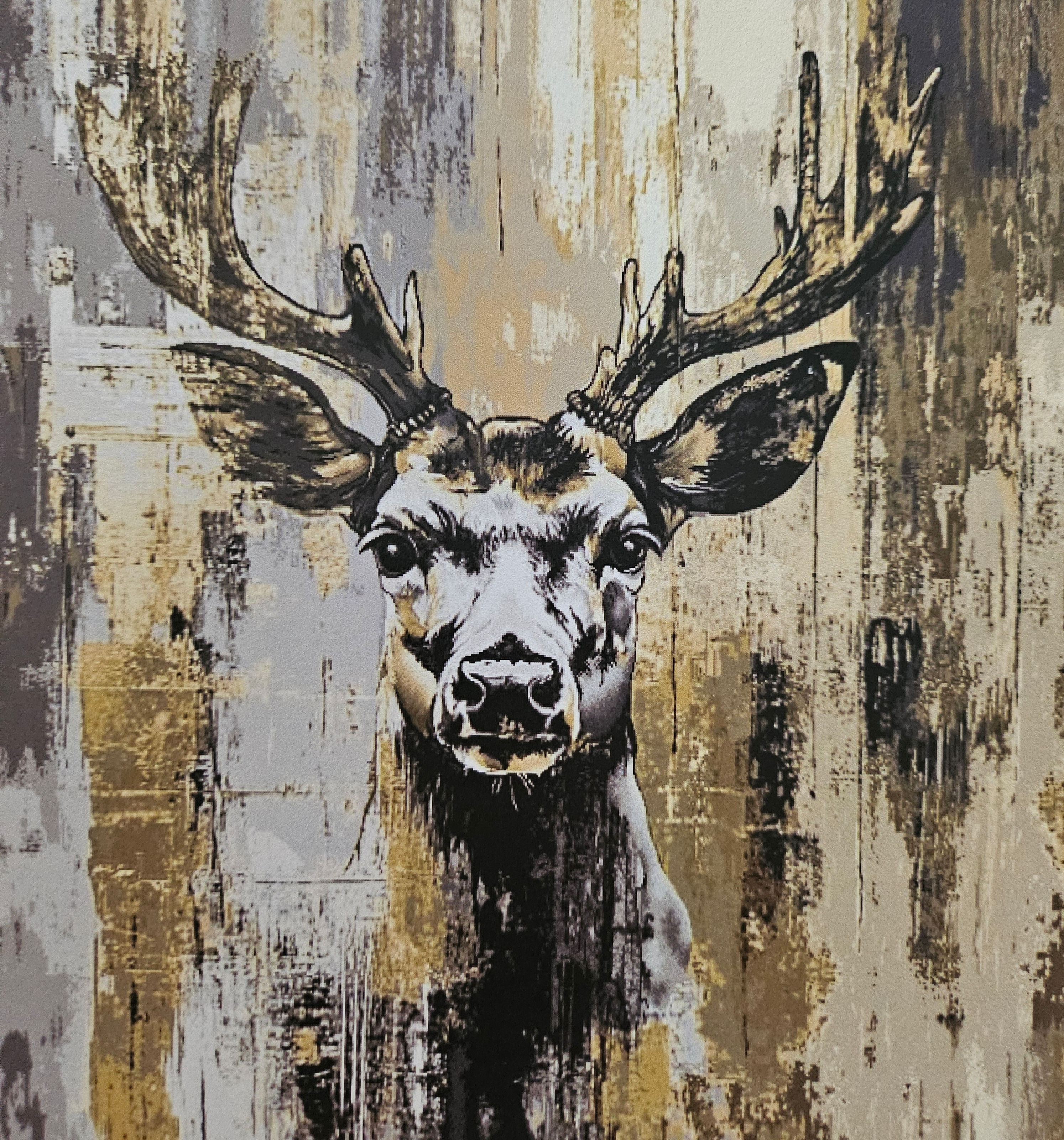 Carré jacquard cerf lurex or