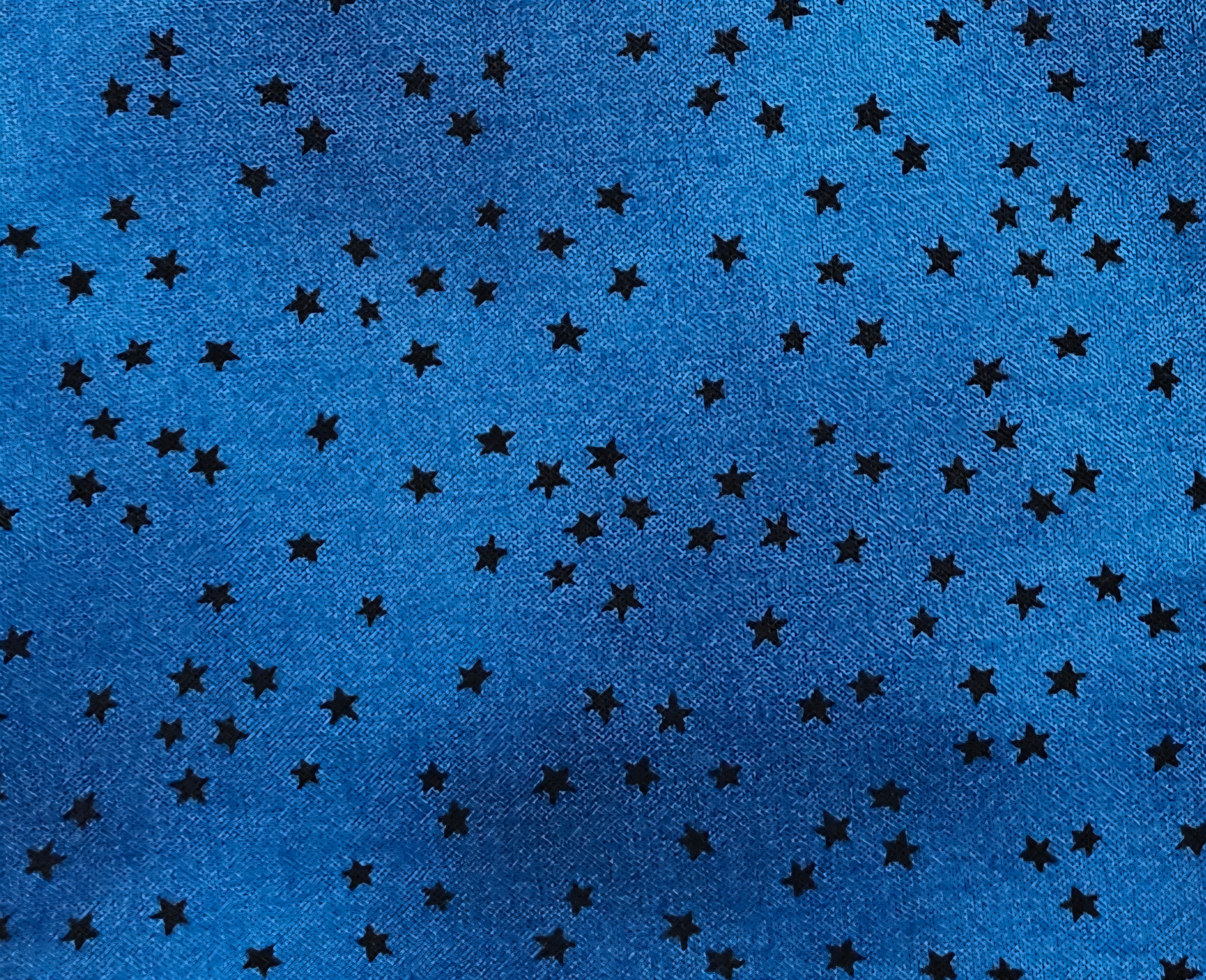 Étoiles noires gorjuss sur fond bleu foncé auréoles 