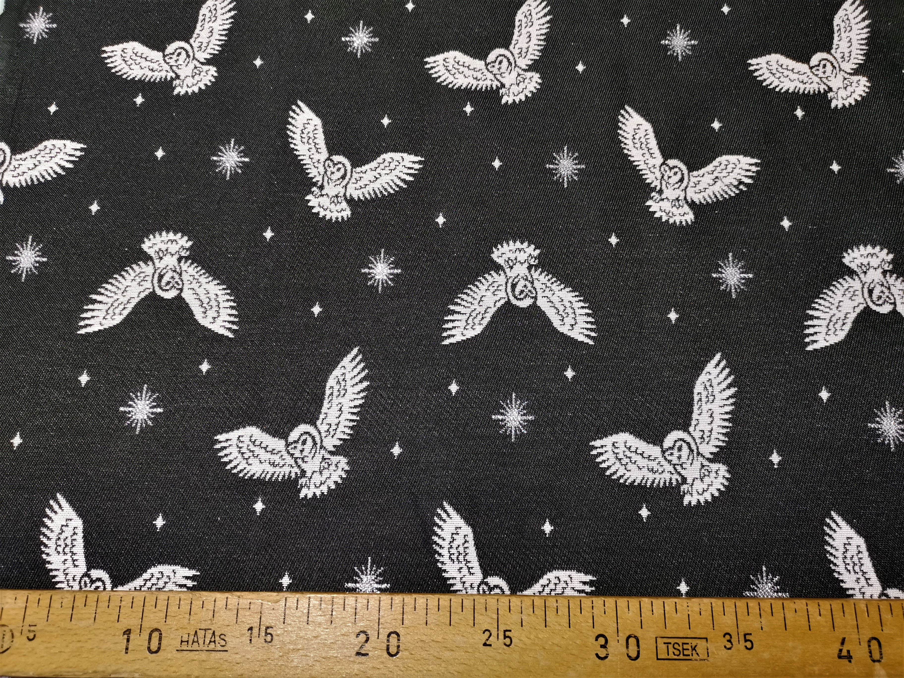 Ameublement 50 - Chouettes fond noir étoiles argent