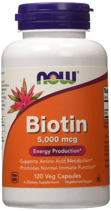 Thumbnail: NOW Foods Biotin 5000mcg 60 Veg. Caps