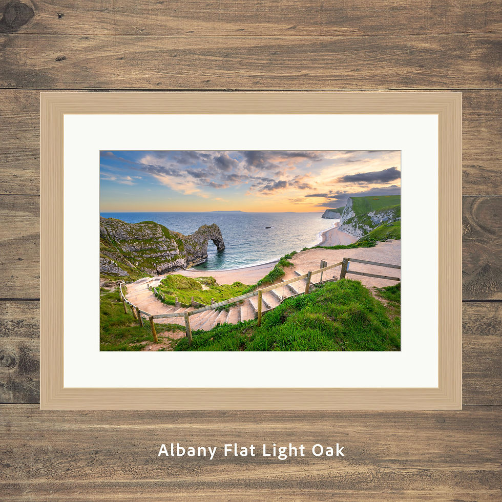 Thumbnail: Framed photography prints of the steps leading down to the beach at Durdle Door on the Jurassic Coast, Dorset, UK.