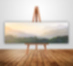 Beautiful photography canvas prints of a summer evening overlooking The Langdale Pikes in The Lake District, UK.