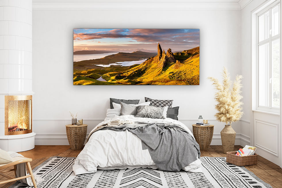 Thumbnail: Photography canvas prints of a beautiful sunrise at The Old Man of Storr on The Isle of Skye, Scotland, UK.