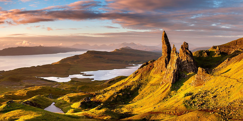 Thumbnail: Photography canvas prints of a beautiful sunrise at The Old Man of Storr on The Isle of Skye, Scotland, UK.