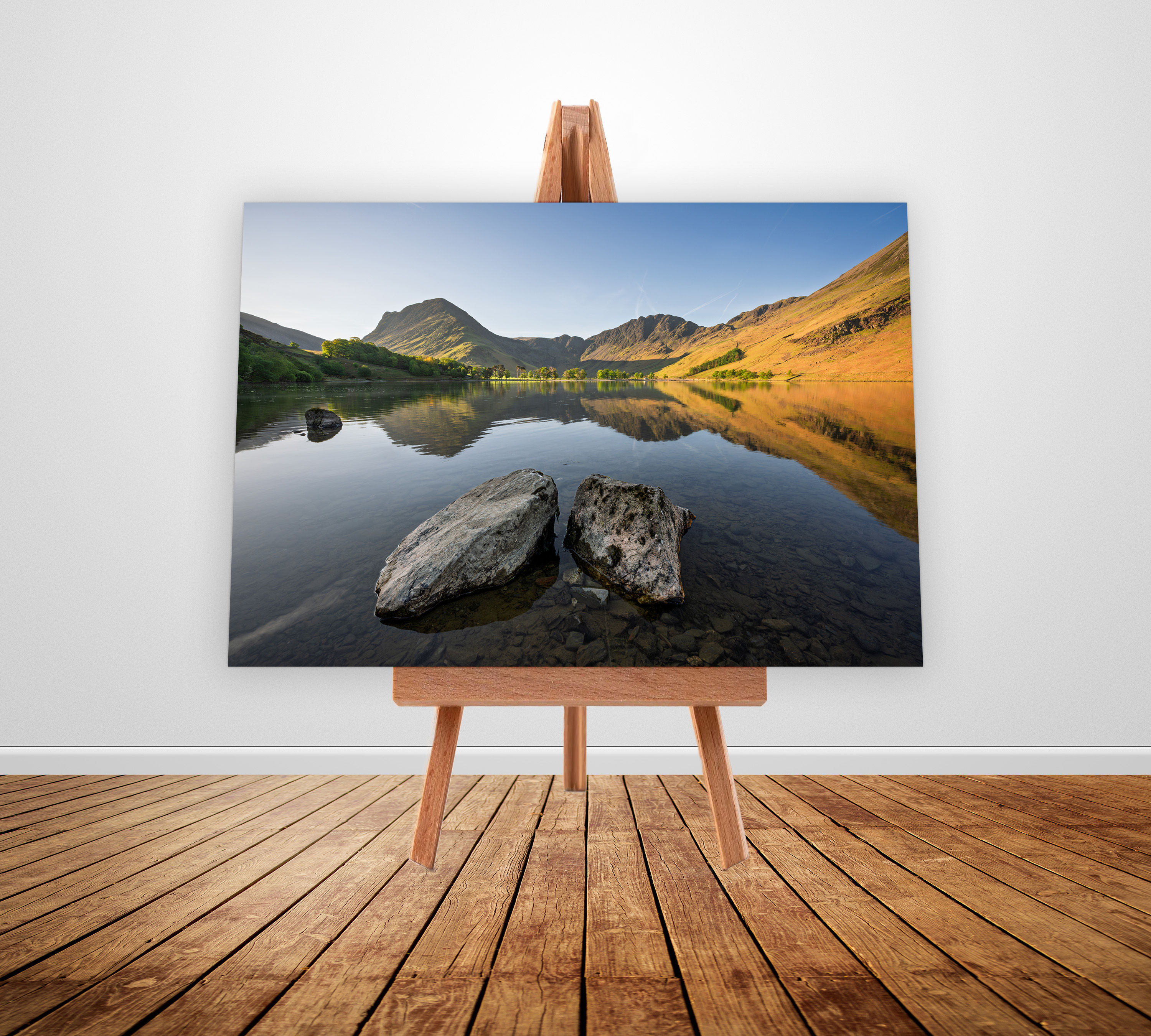 iconic Lake District view looking towards Fleetwith Pike & Haystacks, reflecting in a perfectly still Buttermere.