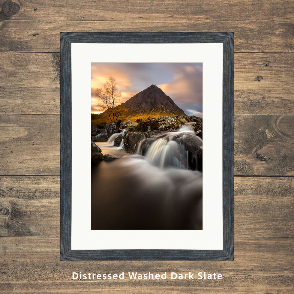 Thumbnail: Framed photography picture prints of The Glen Etive waterfall in Glencoe, Scotland, UK.