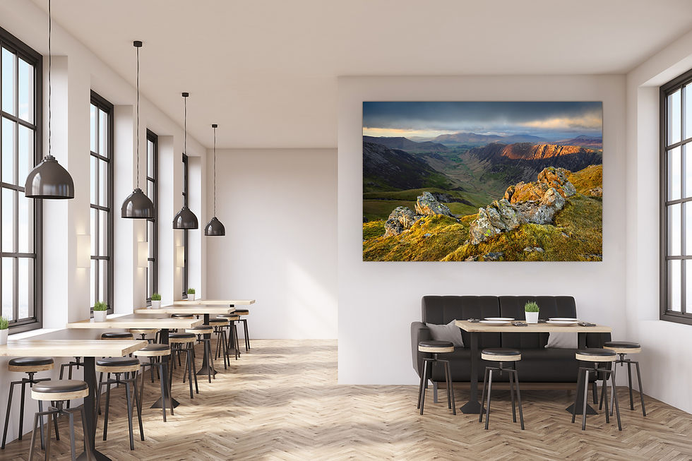 Thumbnail: Ready to hang photography canvas prints of a dramatic view of Newlands Valley from Dale Head in The Lake District.