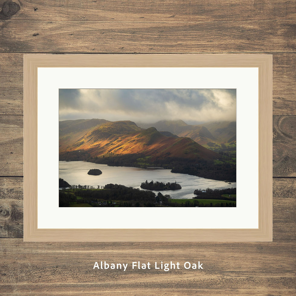 Thumbnail: Framed photography picture prints of a dramatic view looking towards Catbells, seen from Latrigg in The Lake District, UK.