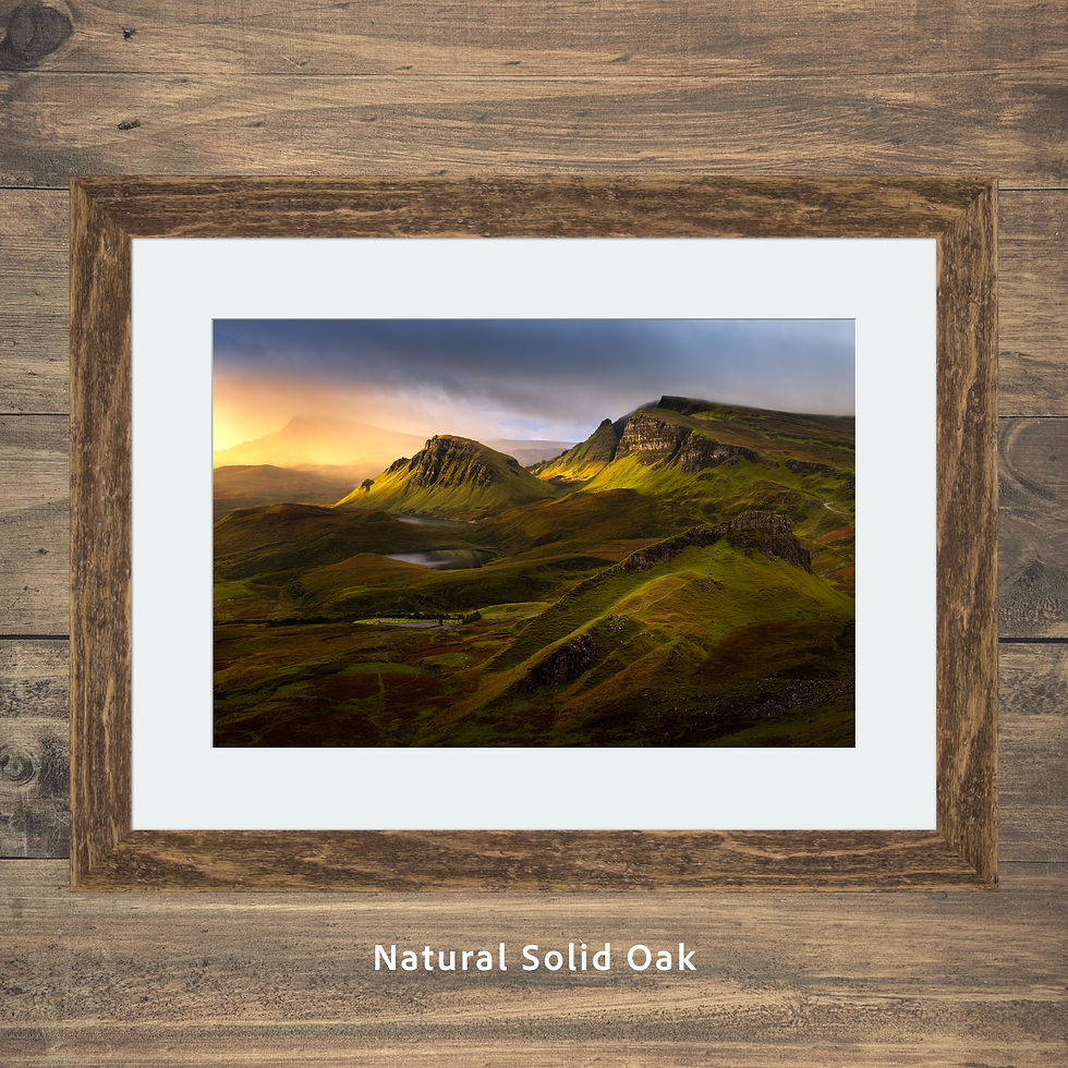 Framed photography prints of The Trotternish Ridge seen from The Quiraing on The Isle of Skye, Scotland, UK.