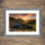 Thumbnail: Framed photography prints of a beautiful sunset overlooking Warnscale Bothy and Buttermere in The Lake District, UK.