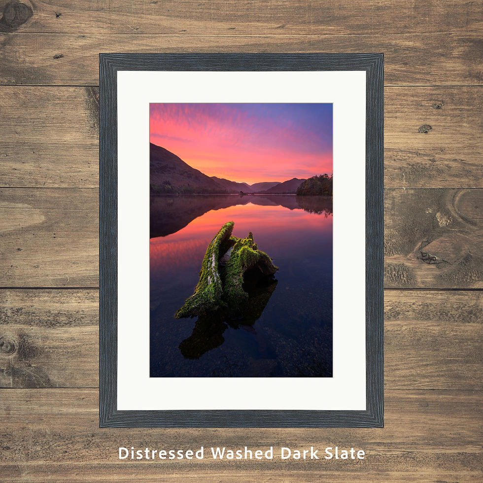 Thumbnail: Framed photography prints of a beautiful sunrise over Glenridding, Ullswater in The Lake District, UK.