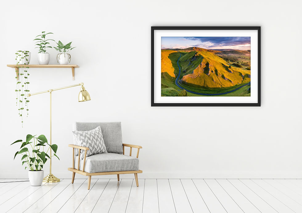 Thumbnail: Stunning photography prints of Winnats Pass with Mam Tor in the Peak District, UK.