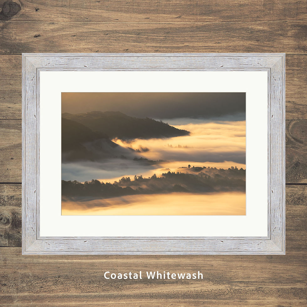 Thumbnail: Framed photography prints of a misty morning from Lingmoor Fell, looking into The Great Langdale Valley, The Lake District.