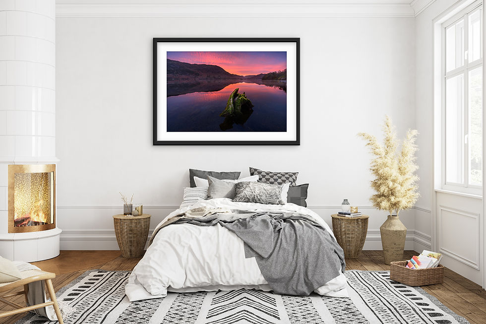 Thumbnail: Beautiful photograph prints of a sunrise over Ullswater and Glenridding in The Lake District, UK.