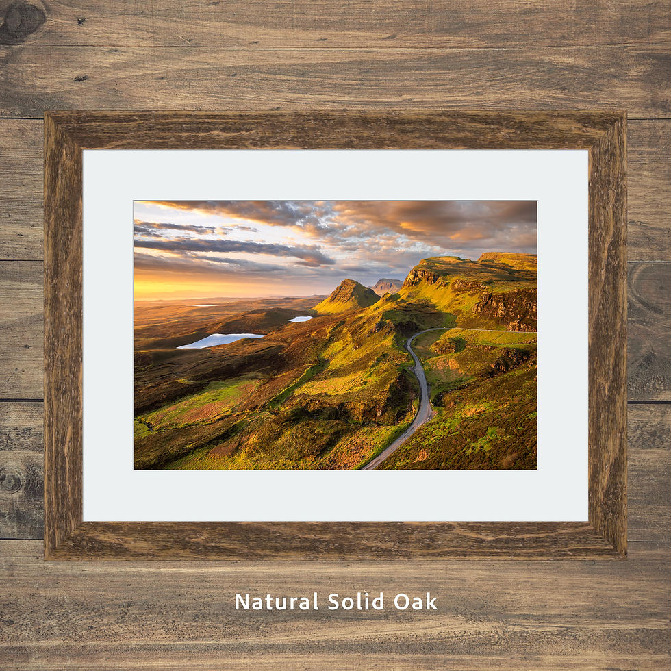 Thumbnail: Framed photography prints of a winding road and view of Trotternish Ridge, seen from the Quiraing on The Isle of Skye, UK.