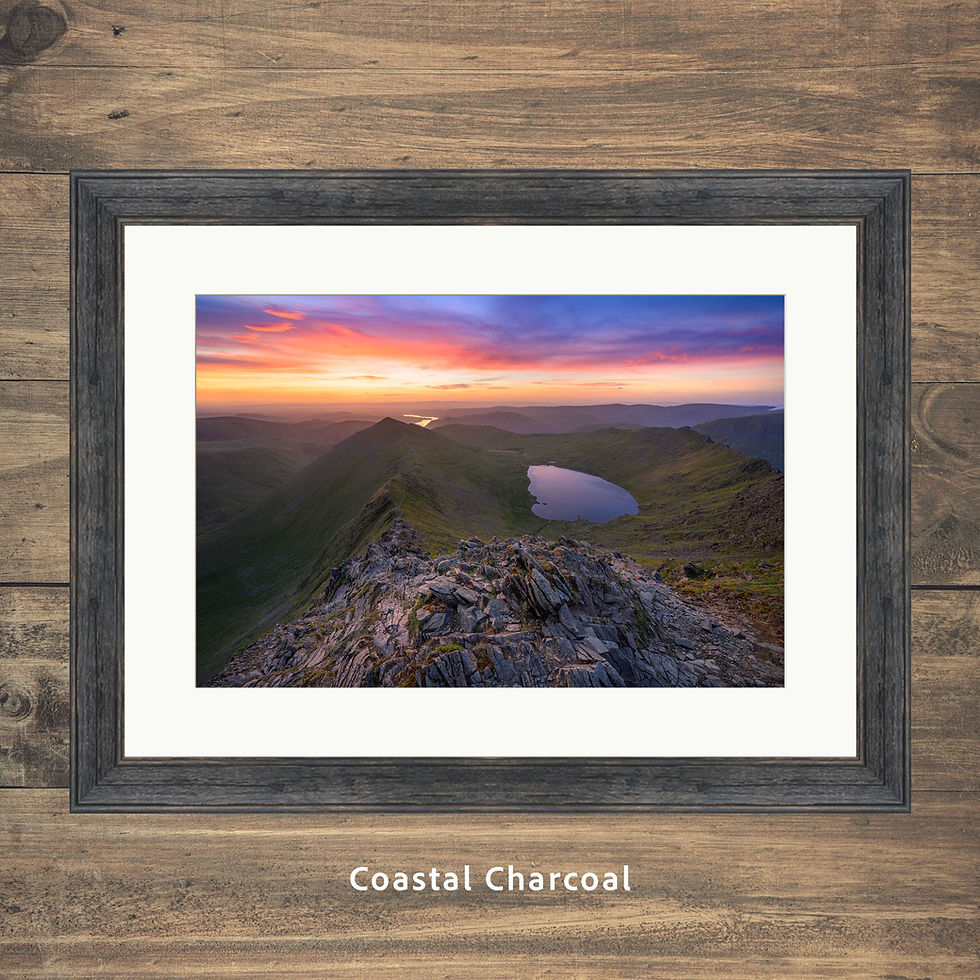 Thumbnail: A breathtaking view overlooking Swirral Edge, Red Tarn & Ullswater, seen from Helvellyn at sunrise in The Lake District.