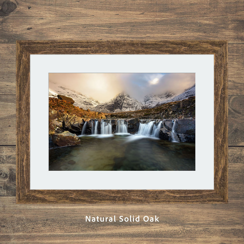Thumbnail: Framed photography prints of The Fairy Pools on The Isle of Skye, Scotland, UK. Taken on a fresh winter afternoon.