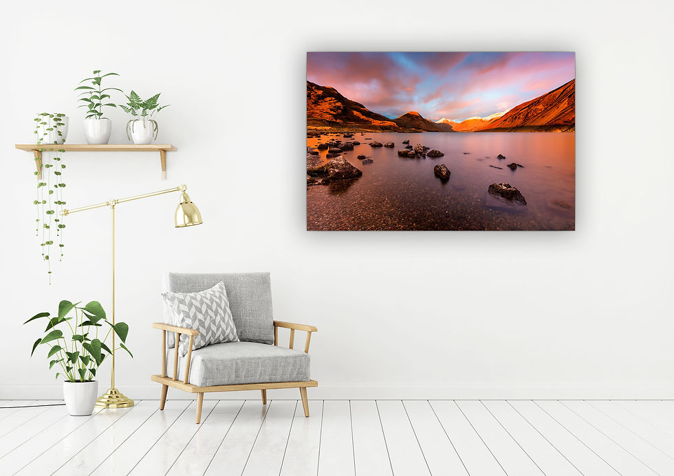 Thumbnail: Dramatic views of the iconic viewpoint overlooking Great Gable and Wastwater at sunset in The Lake District, UK.