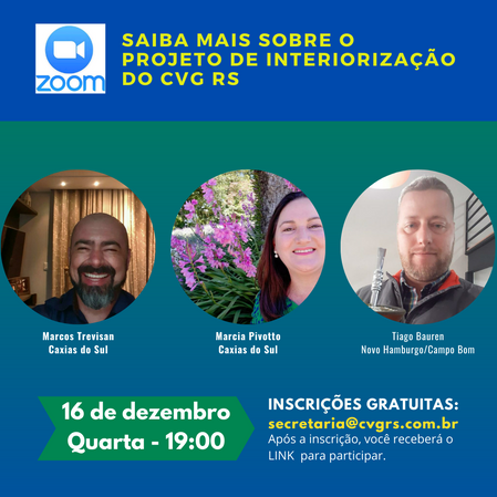 Evento online – Interiorização CVG RS