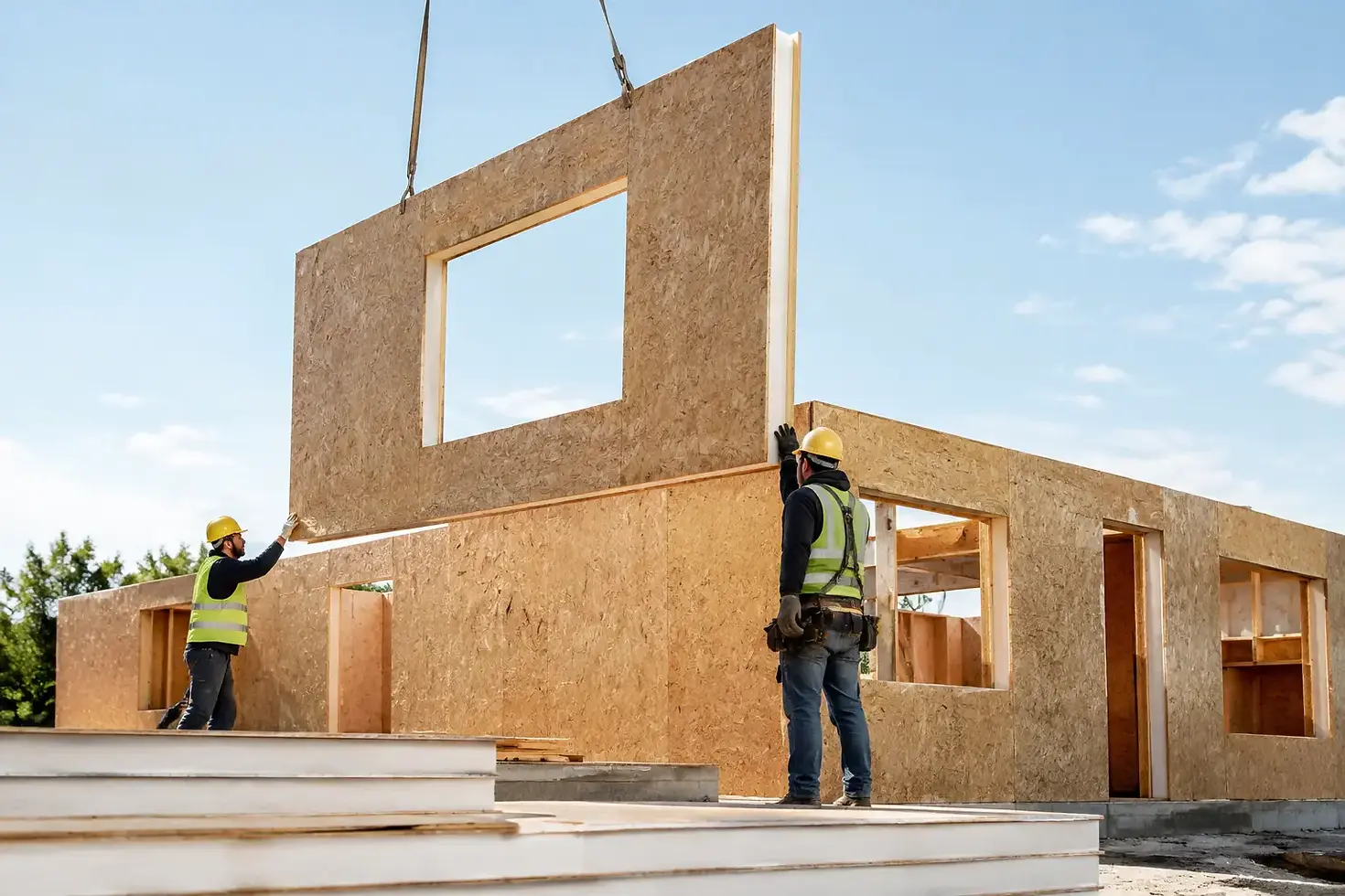 Exemplo de aplicação de painel SIP em obras